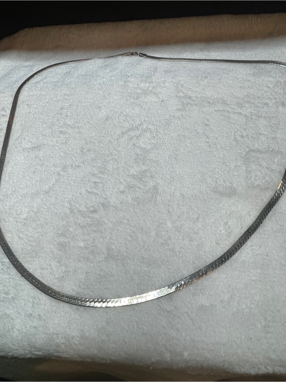 Men's Silver Herringbone Chain Necklace - Sleek Silver Accessory